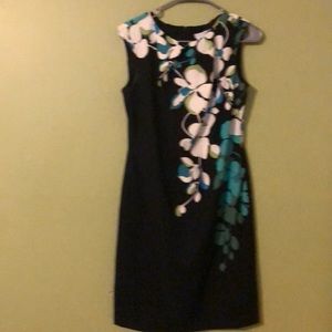 black and flowered dress